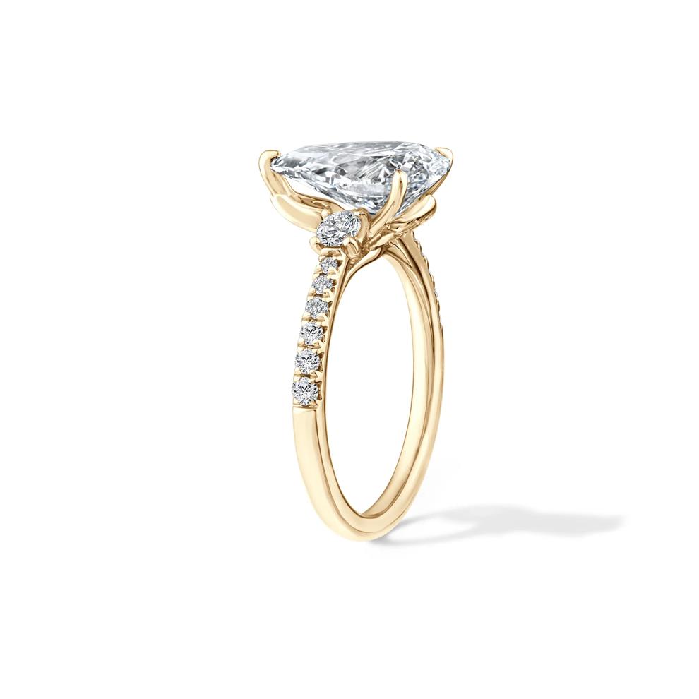 Lab Grown Diamond Pear-Shaped Engagement Ring in 18K Yellow Gold (3 3/8 ct. tw.) – Image 3 of 4