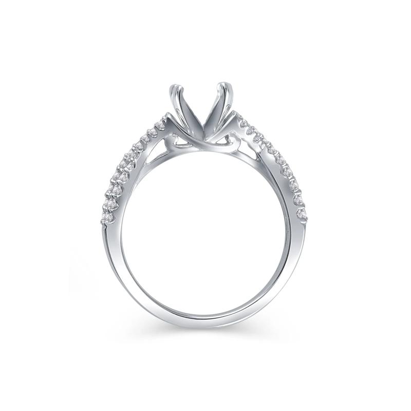 1/3 ct. tw. Diamond Semi-Mount Engagement Ring in 14K White Gold &#40;Setting Only&#41; – Image 4 of 6