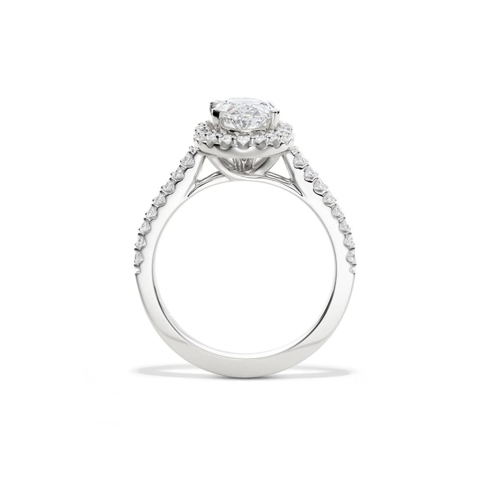 Lab Grown Diamond Oval Halo Engagement Ring in 14K White Gold (2 ct. tw.) – Image 2 of 5