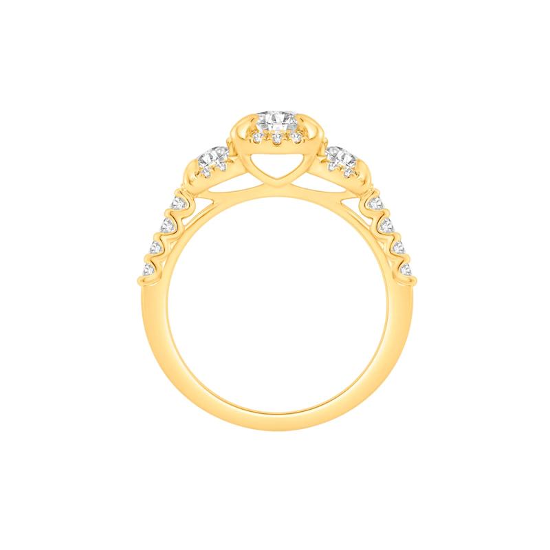 Diamond Halo Engagement Ring in 14K Yellow Gold &#40;1 1/4 ct. tw.&#41; – Image 2 of 4