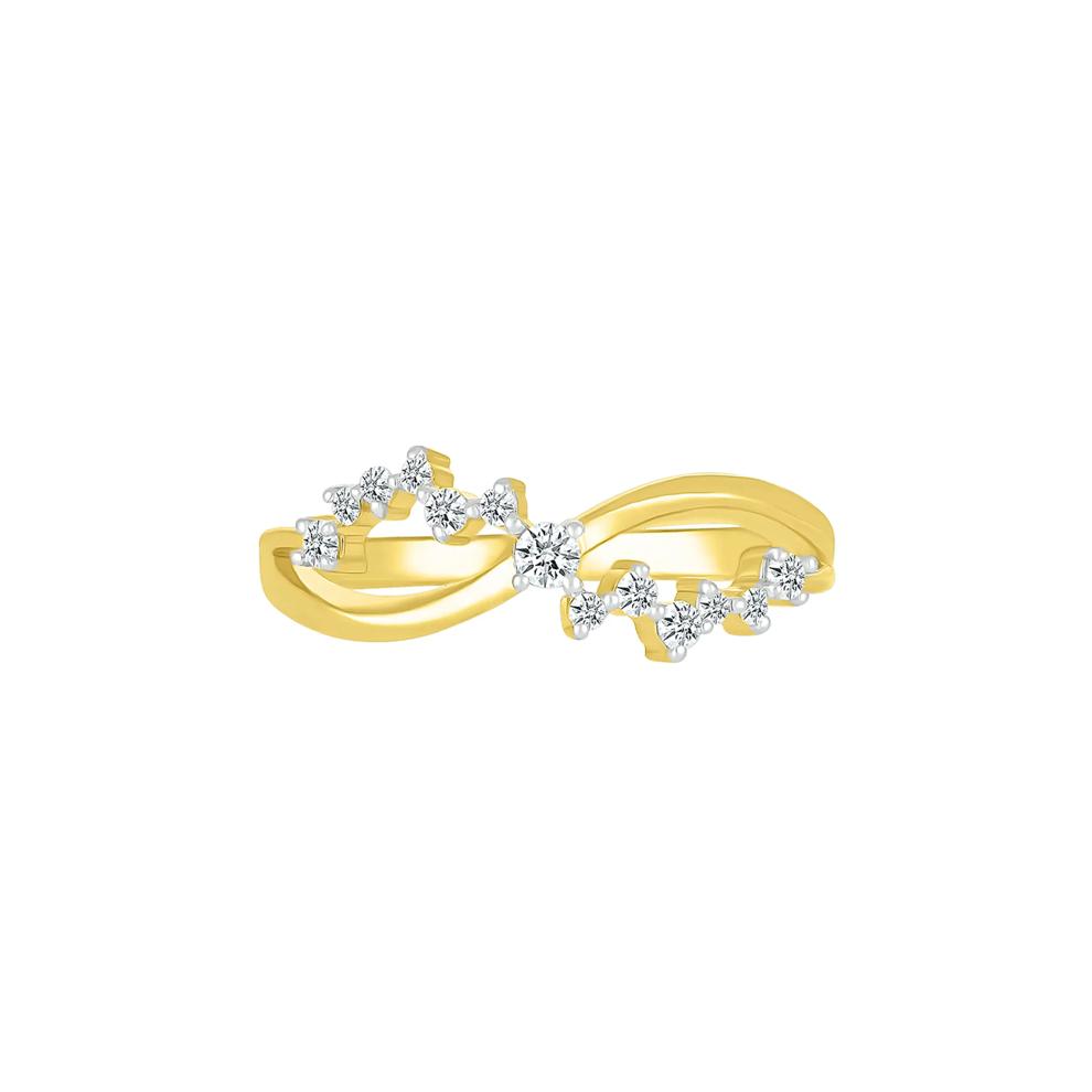 Diamond Twist Ring in 10K Yellow Gold (1/5 ct. tw.) – Image 1 of 5