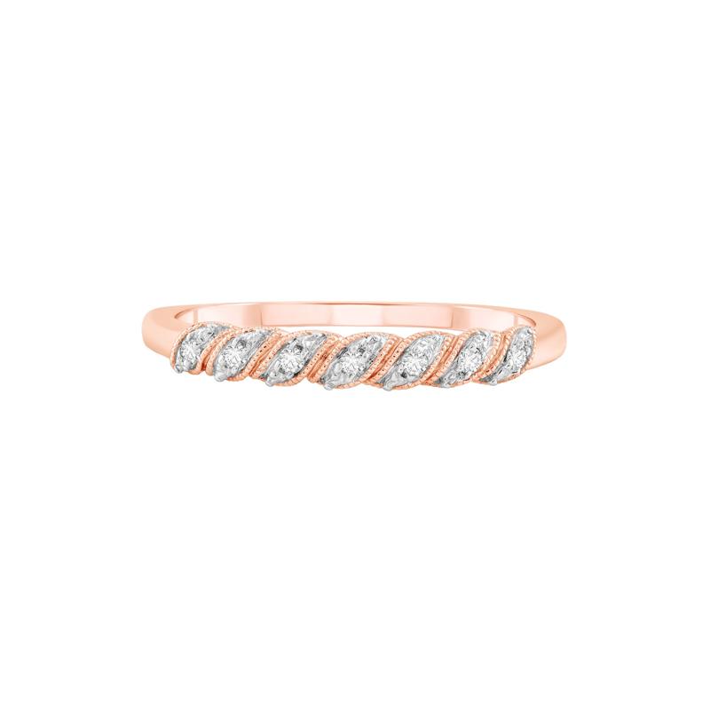 Diamond Accent Twist Stack Band in 10K Rose Gold – Image 1 of 3
