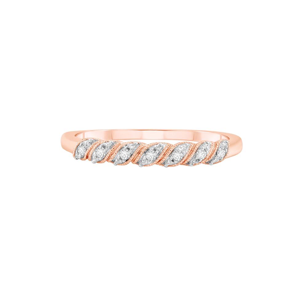 Diamond Accent Twist Stack Band in 10K Rose Gold – Image 1 of 3
