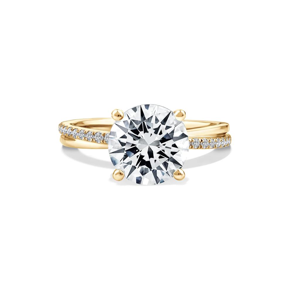 Lab Grown Diamond Round Engagement Ring in 18K Yellow Gold (3 1/5 ct. tw.) – Image 1 of 4
