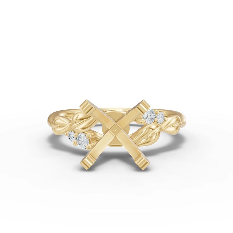 Lab Grown Diamond Semi-Mount Engagement Ring in 14K Yellow Gold (1/10 ct. tw.) (Setting Only) – Image 2 of 6