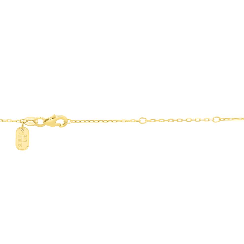 Lab Grown Diamond Five-Stone Necklace in 10K Yellow Gold (1/5 ct. tw.) – Image 3 of 5