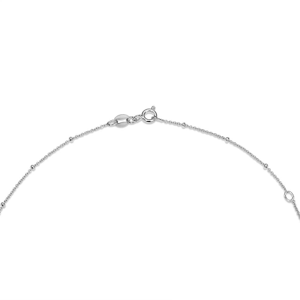 Lab-Created White Sapphire Pav&eacute; Bubble B Initial Pendant in Sterling Silver – Image 2 of 4