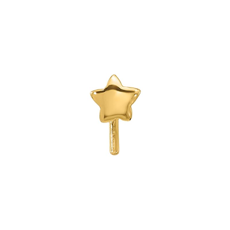 Polished Star Nose Stud in 14K Yellow Gold, 22 Gauge – Image 3 of 3