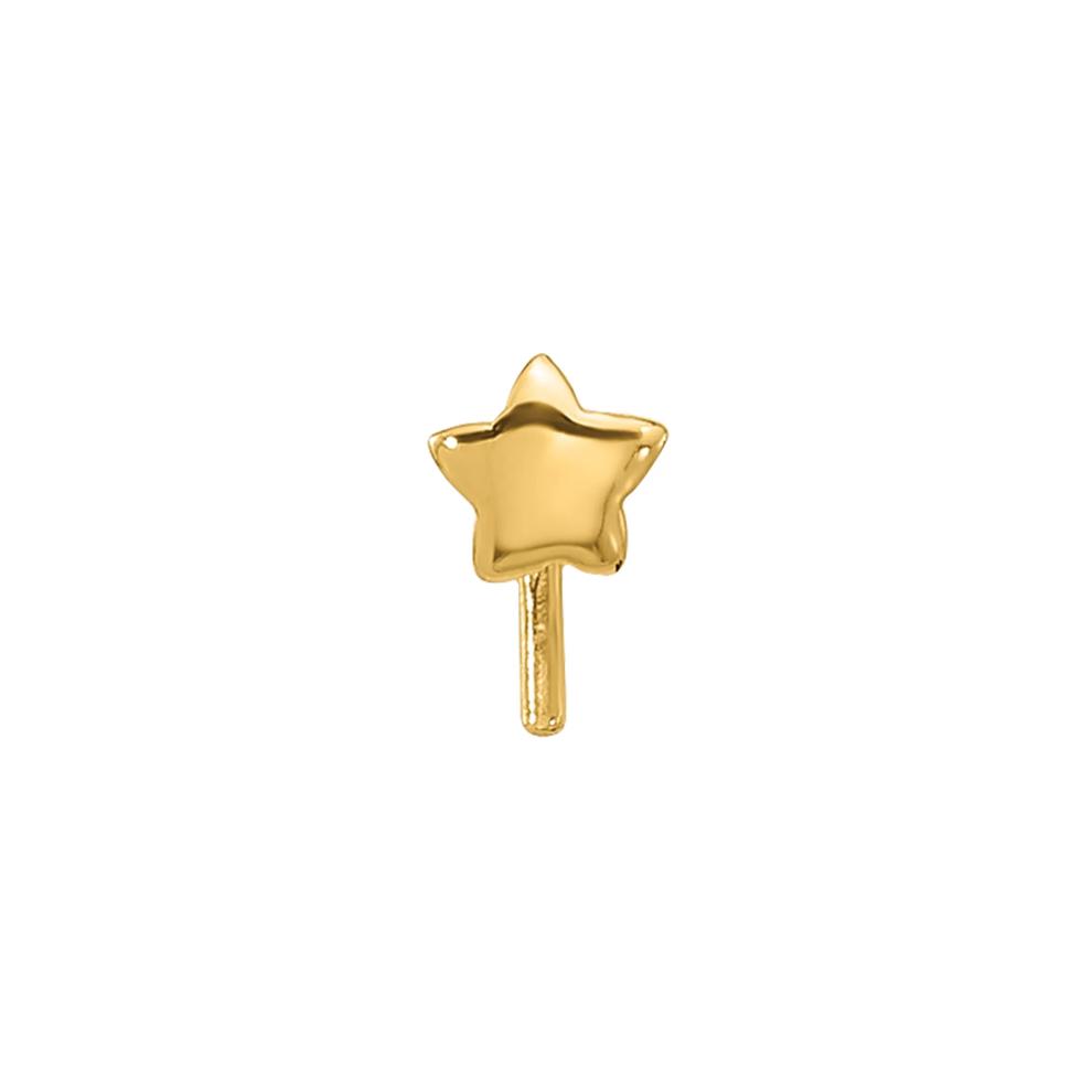 Polished Star Nose Stud in 14K Yellow Gold, 22 Gauge – Image 3 of 3