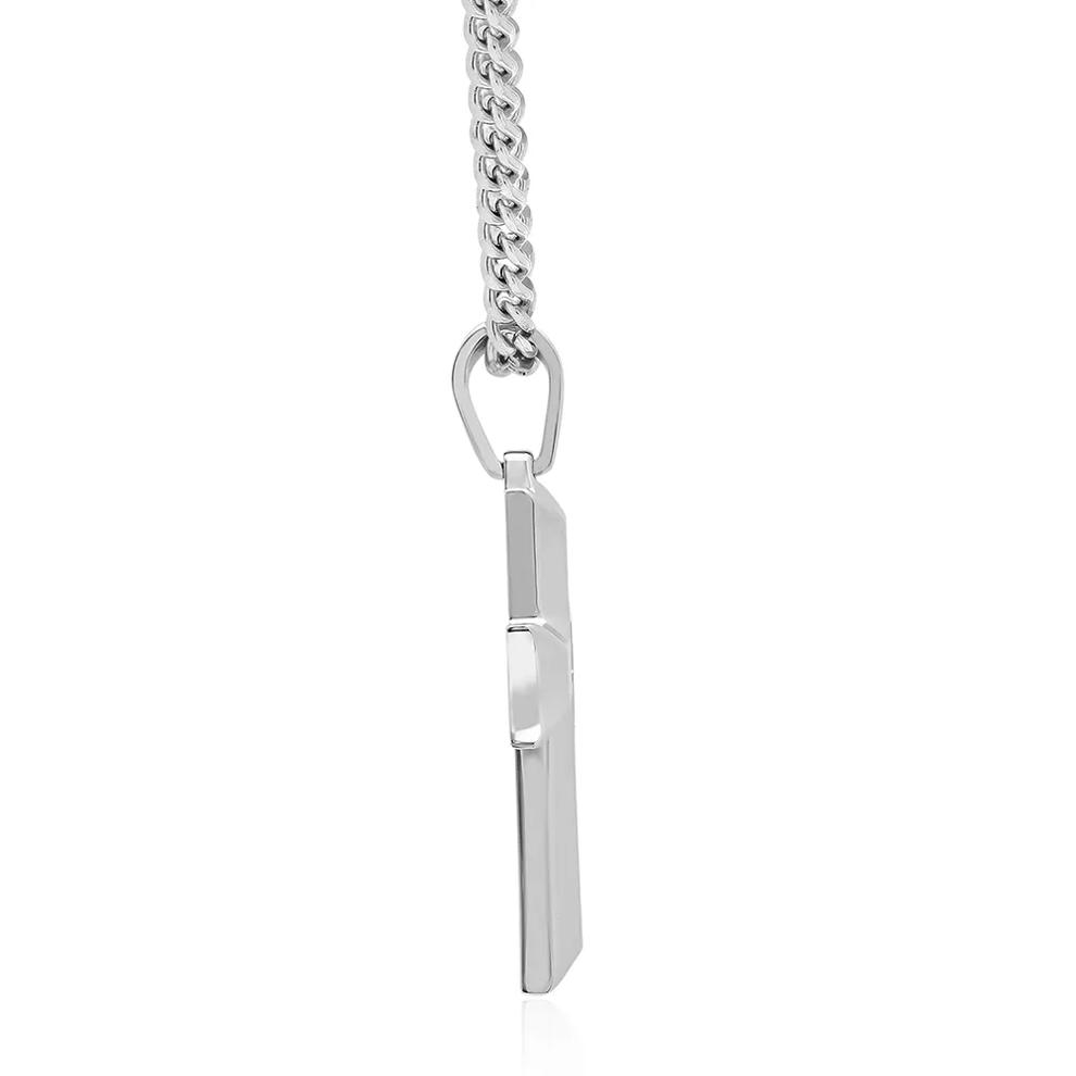Men's Diamond Accent Cross Pendant in Stainless Steel – Image 2 of 3