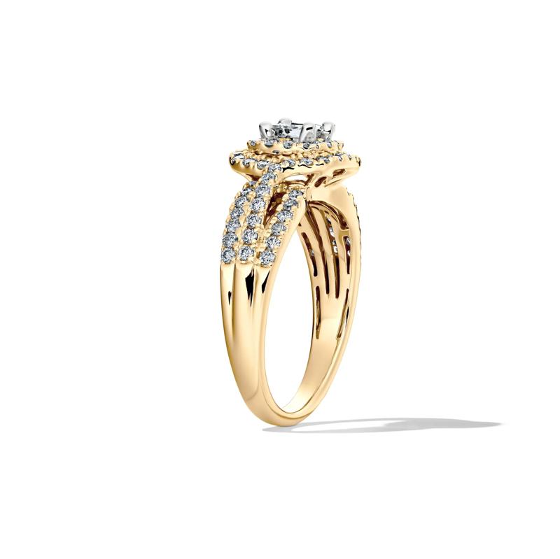 Diamond Double Halo Engagement Ring in 14K Yellow Gold (1 ct. tw.) – Image 3 of 4