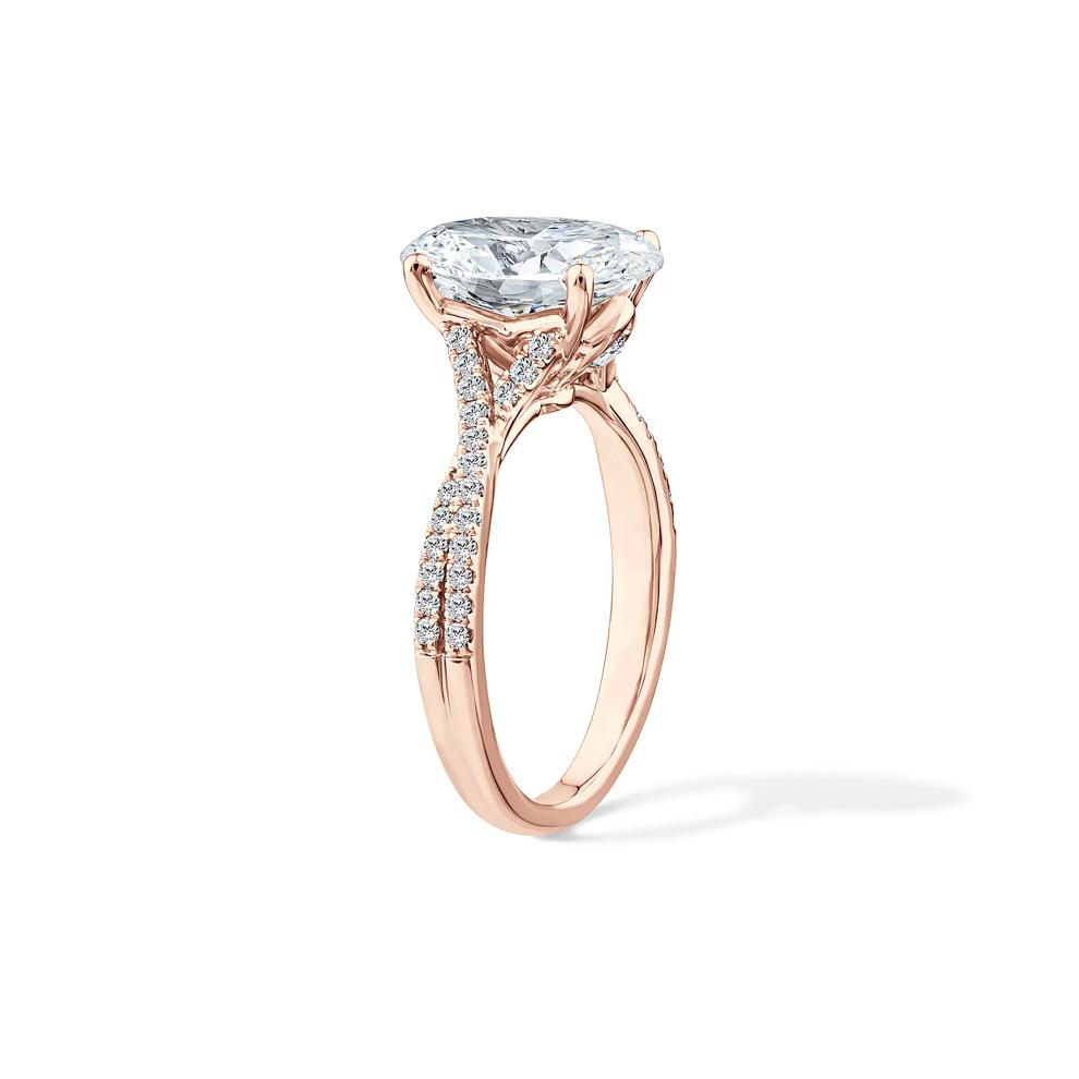 Lab Grown Diamond Oval-Shaped Engagement Ring in 18K Rose Gold (3 1/3 ct. tw.) – Image 3 of 4