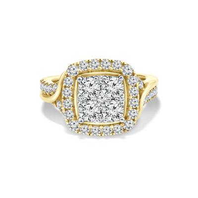 Diamond Composite Engagement Ring in 10K Yellow Gold (2 ct. tw.)