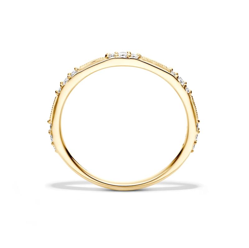 Lab Grown Diamond Milgrain Stack Band in 10K Yellow Gold &#40;1/7 ct. tw.&#41; – Image 2 of 4