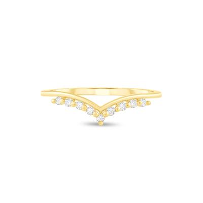 Diamond Contour Band in 10K Yellow Gold (1/10 ct. tw.)