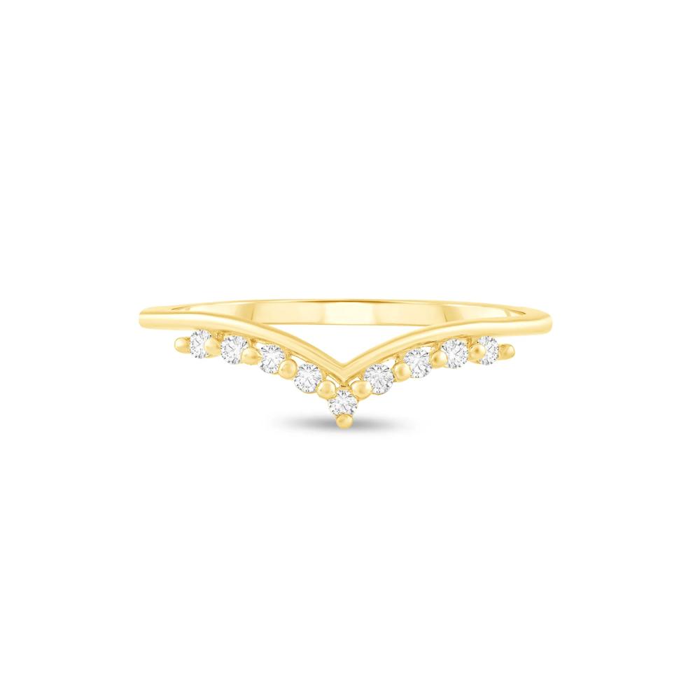 Diamond Contour Band in 10K Yellow Gold (1/10 ct. tw.) – Image 1 of 4