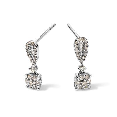 Diamond Round Drop Earrings in 10K White Gold (1/3 ct. tw.)
