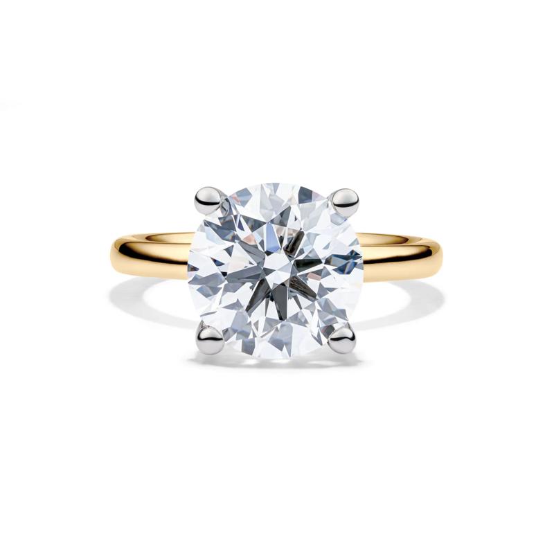 Lab Grown Diamond Round Solitaire Engagement Ring in 14K Yellow Gold &#40;5 ct.&#41; – Image 1 of 4