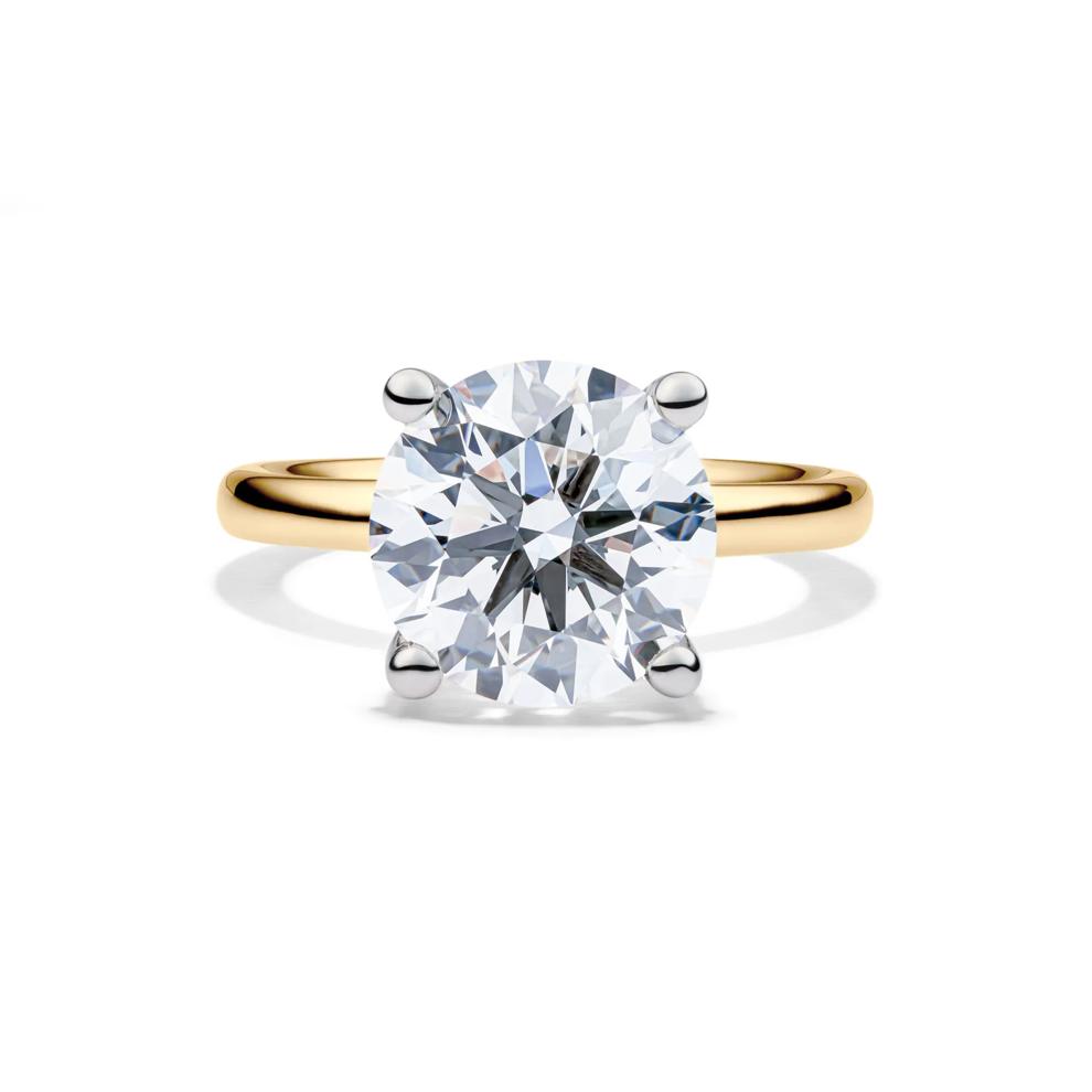 Lab Grown Diamond Round Solitaire Engagement Ring in 14K Yellow Gold (5 ct.) – Image 1 of 4