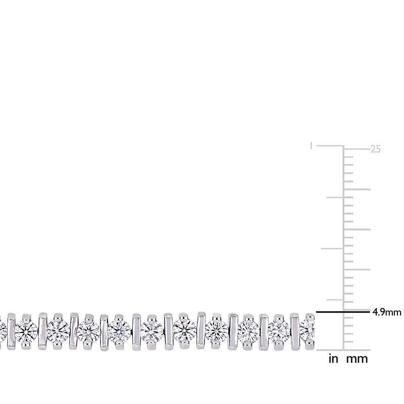 Moissanite Tennis Bracelet with Spacer Bars in Sterling Silver &#40;4 1/2 ct. dew&#41; – Image 2 of 5