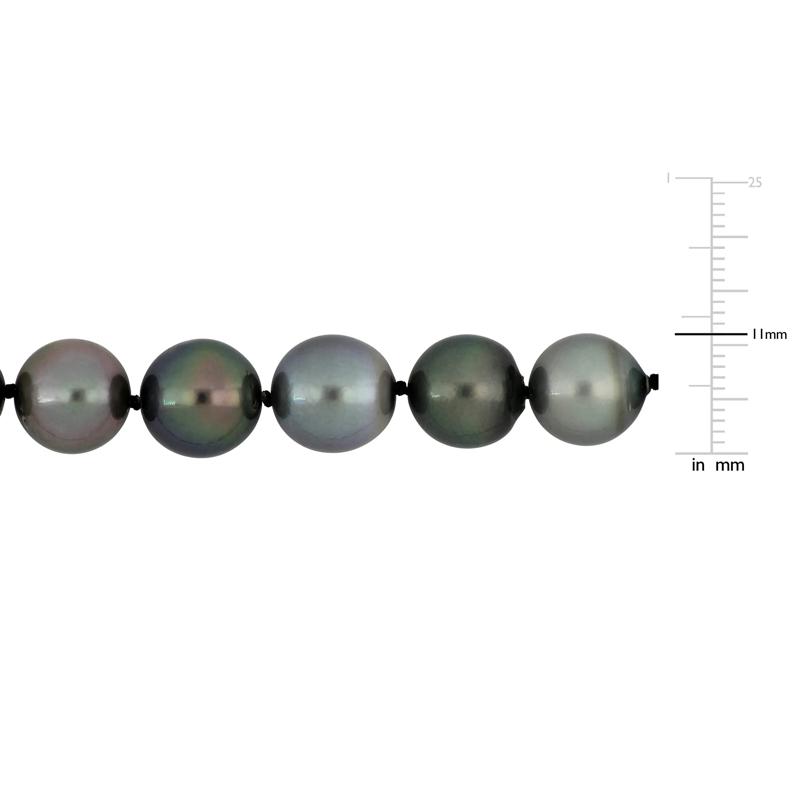 Black Tahitian Pearl Necklace in 14K White Gold – Image 5 of 5