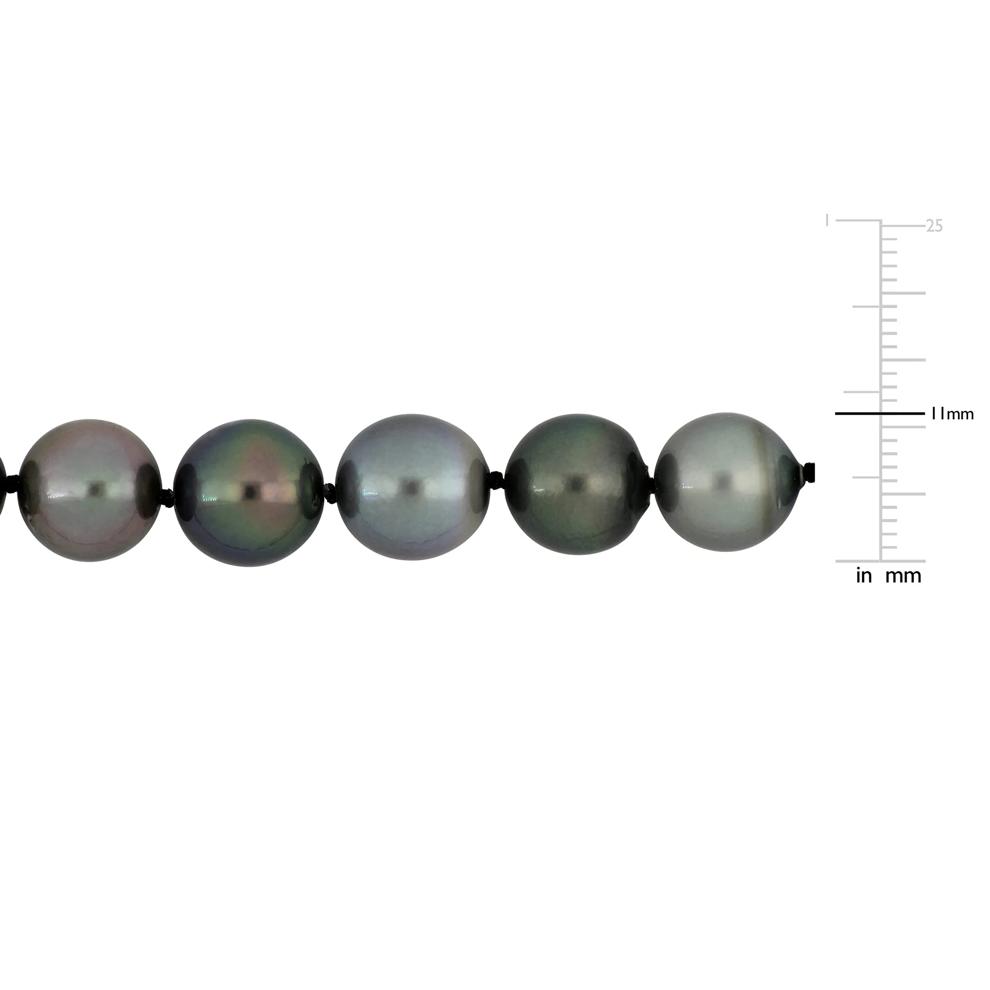 Black Tahitian Pearl Necklace in 14K White Gold – Image 5 of 5