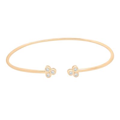 Diamond Flexible Open Bangle Bracelet in 10K Yellow Gold (1/7 ct. tw.)