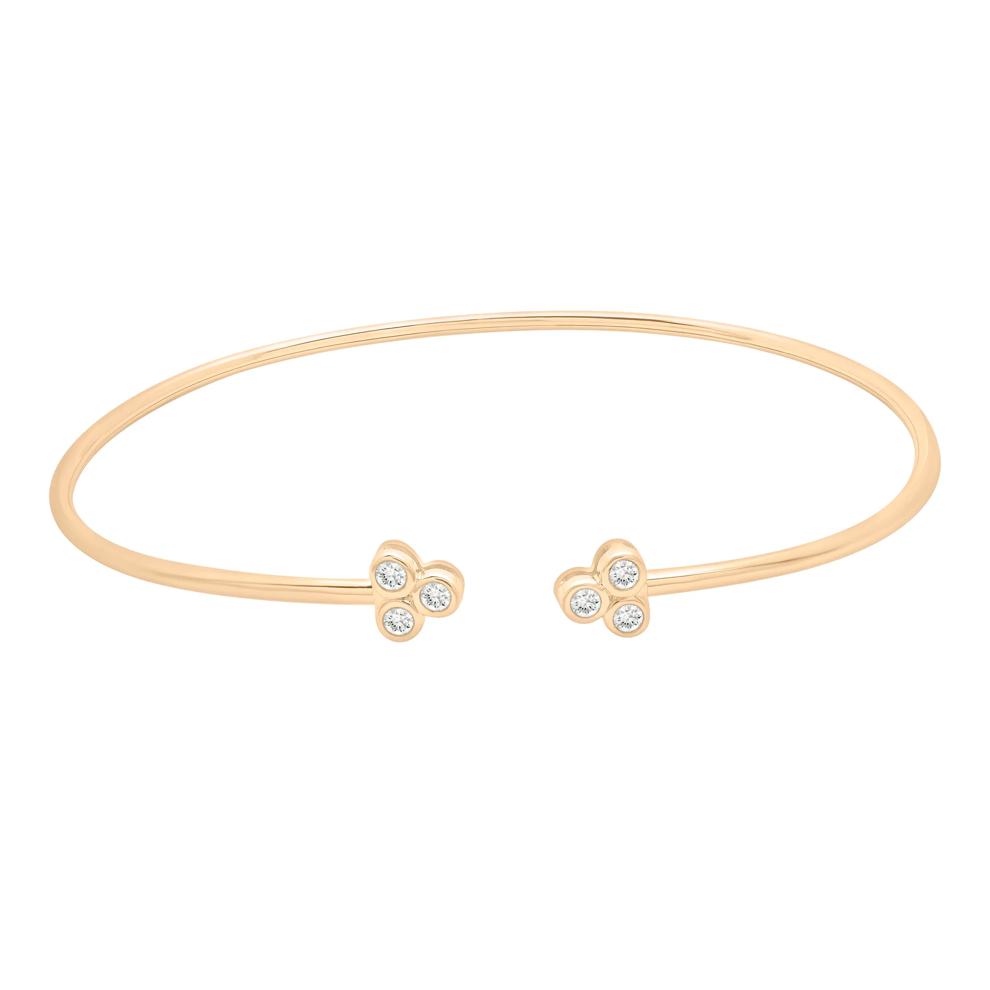 Diamond Flexible Open Bangle Bracelet in 10K Yellow Gold (1/7 ct. tw.) – Image 1 of 1
