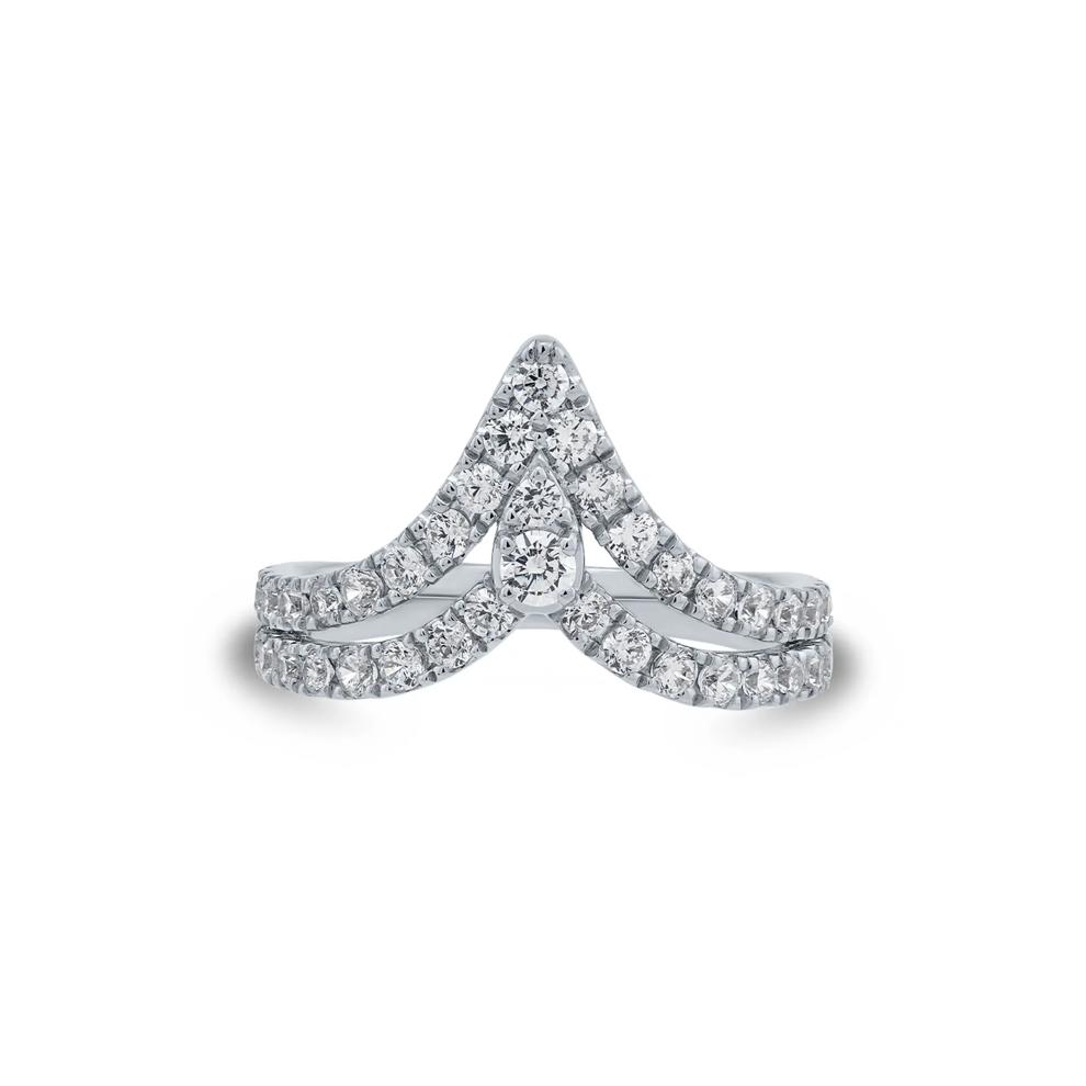 Lab Grown Diamond Chevron Ring in 14K White Gold (1 ct. tw.) – Image 1 of 3