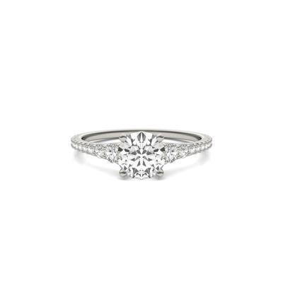 Lab-Created Moissanite Engagement Ring in 14K Gold (1 3/8 ct. dew)