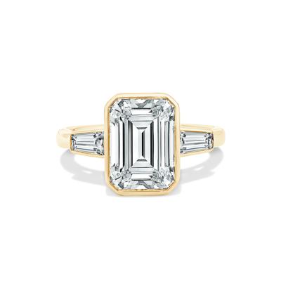 Lab Grown Diamond Emerald & Baguette Engagement Ring in 14K Yellow Gold (4 1/4 ct. tw.)
