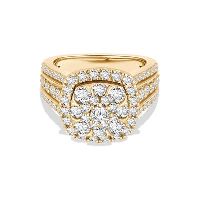 Diamond Multi-Row Composite Engagement Ring in 10K Yellow Gold (2 ct. tw.)