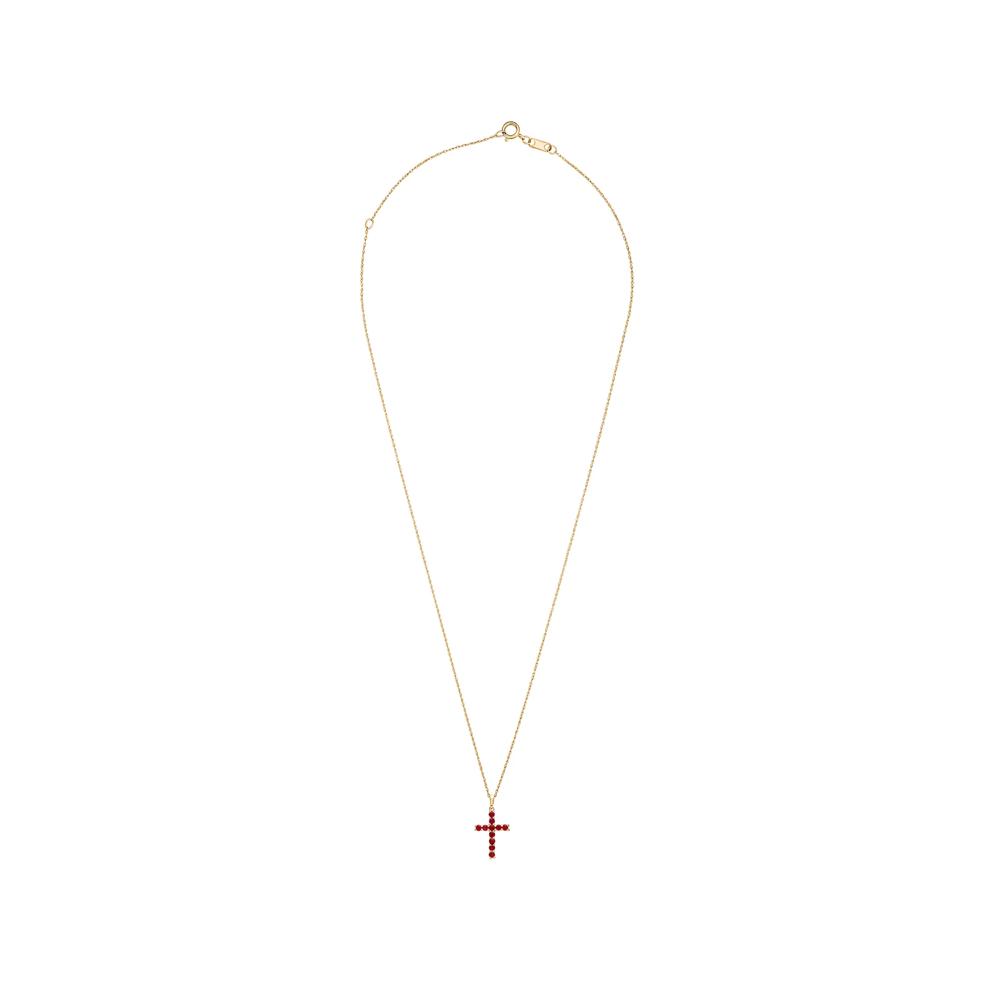 Ruby Cross Pendant  in 10K Yellow Gold – Image 3 of 4