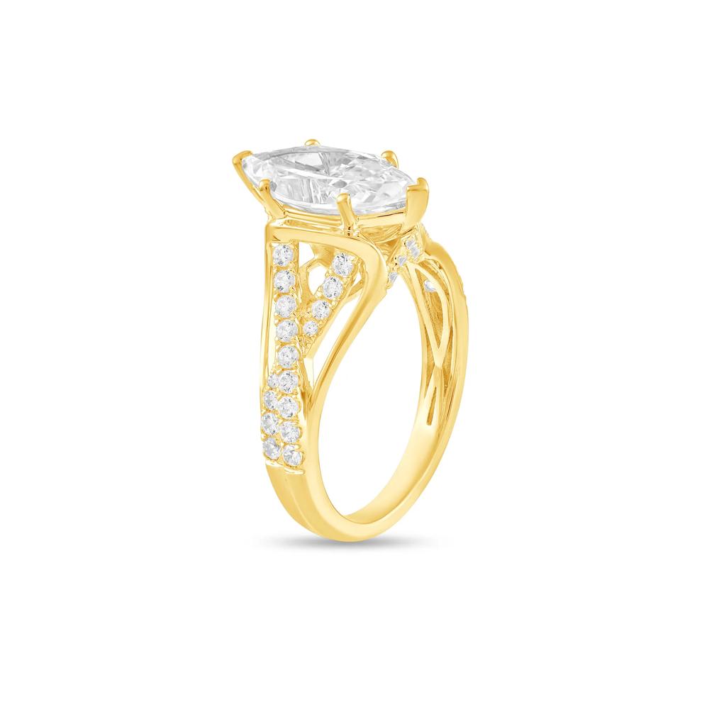Lab Grown Diamond Marquise Center Engagement Ring in 10K Yellow Gold (2 1/2 ct. tw.) – Image 4 of 4