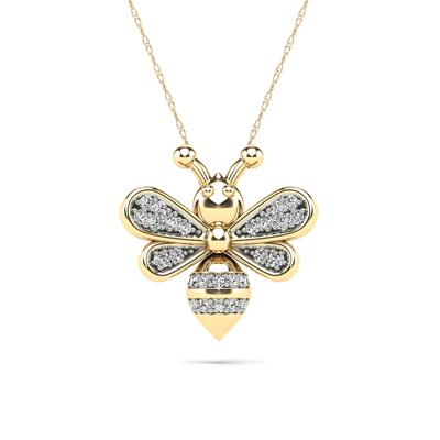 Diamond Accent Bumblebee Pendant in 10K Yellow Gold