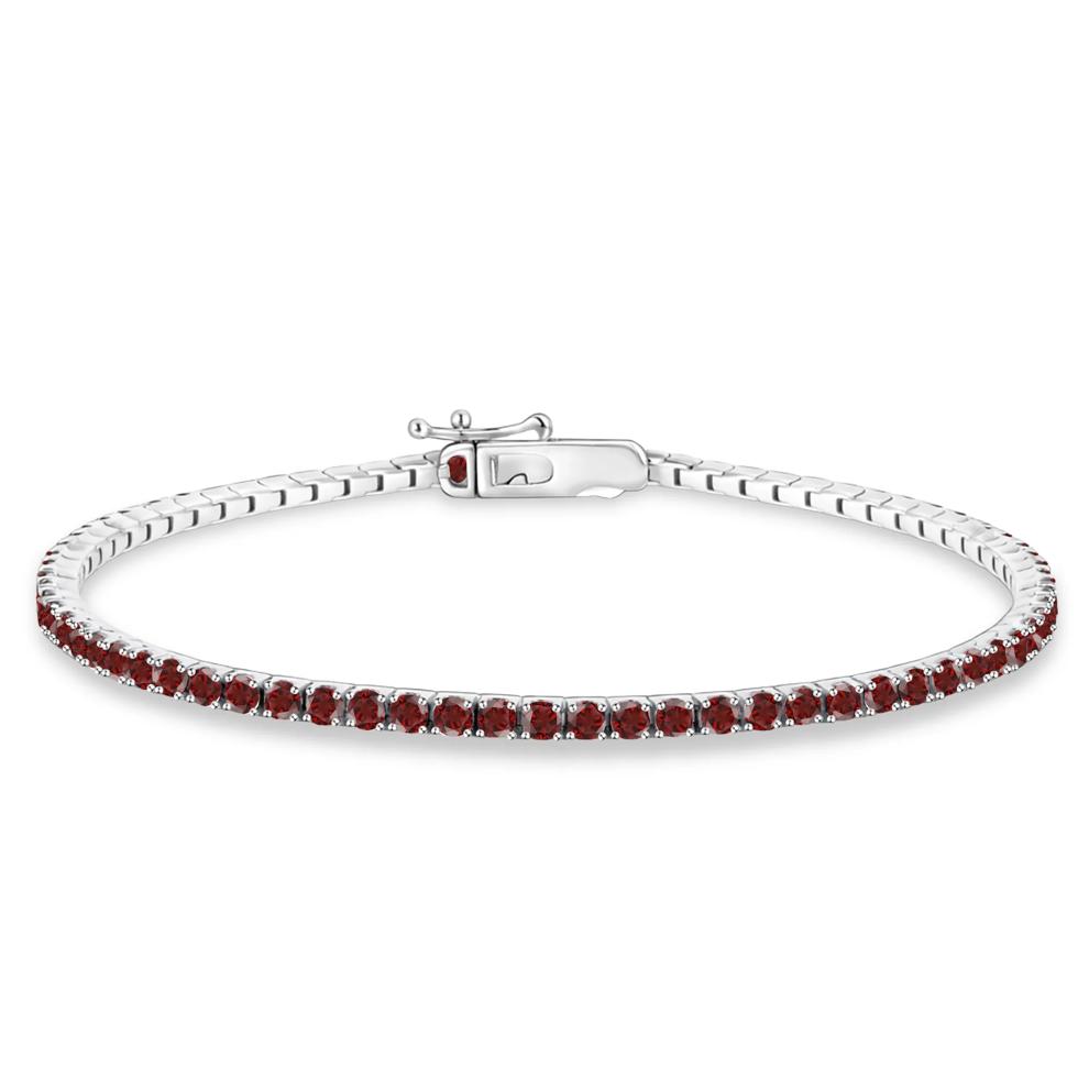 Garnet Stack Bracelet in Sterling Silver, 7" – Image 1 of 2