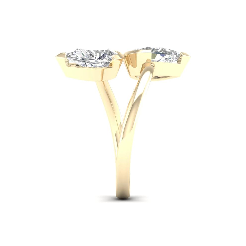Lab Grown Diamond Two-Stone Wrap Ring in 10K Yellow Gold (2 ct. tw.) – Image 3 of 4