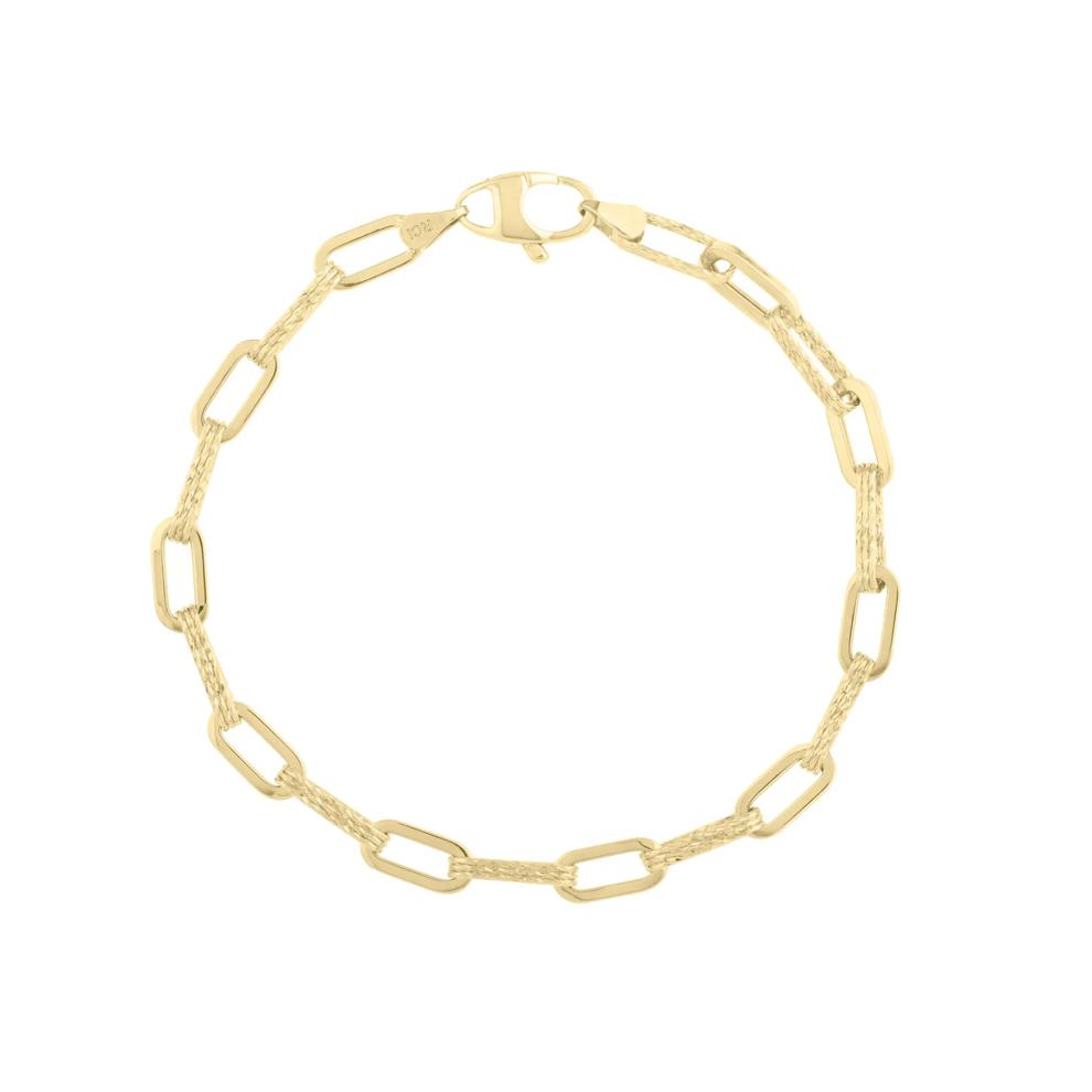 Diamond-Cut Oval Link Bracelet in 14K Yellow Gold, 7.25" – Image 1 of 2