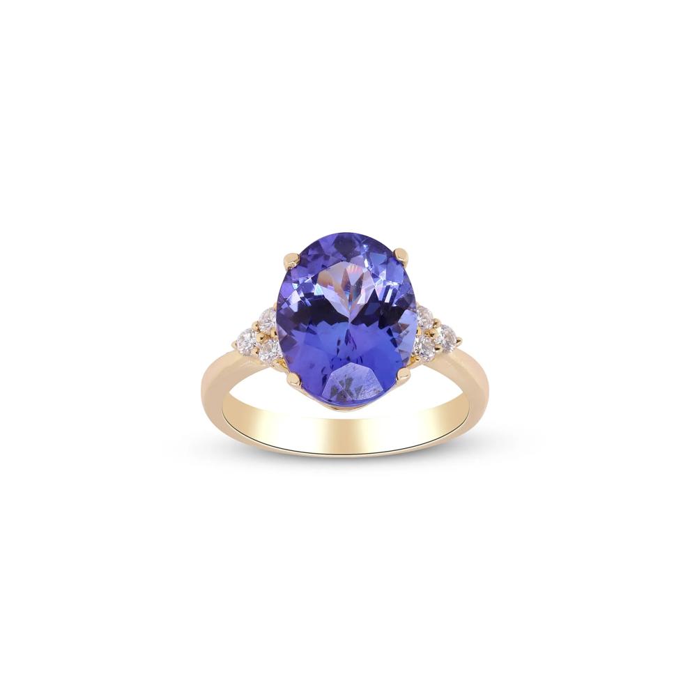 Tanzanite and Diamond Ring in 14K Yellow Gold (1/5 ct. tw.) – Image 1 of 4