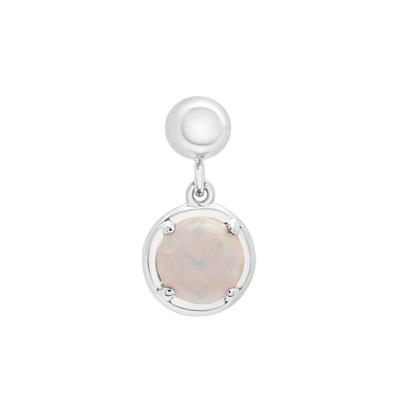 Lab-Created Opal Birthstone Bead Charm in Sterling Silver
