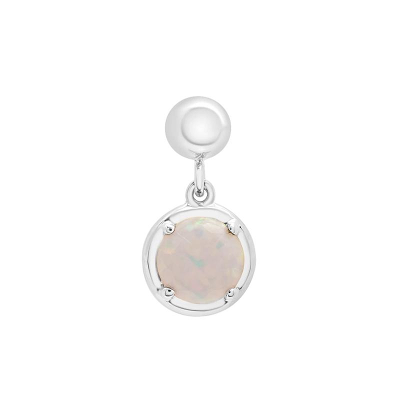 Lab-Created Opal Birthstone Bead Charm in Sterling Silver – Image 1 of 3