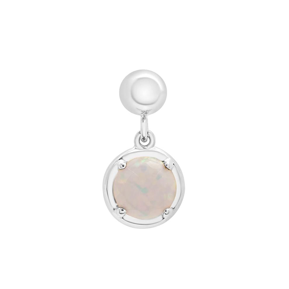 Lab-Created Opal Birthstone Bead Charm in Sterling Silver – Image 1 of 3