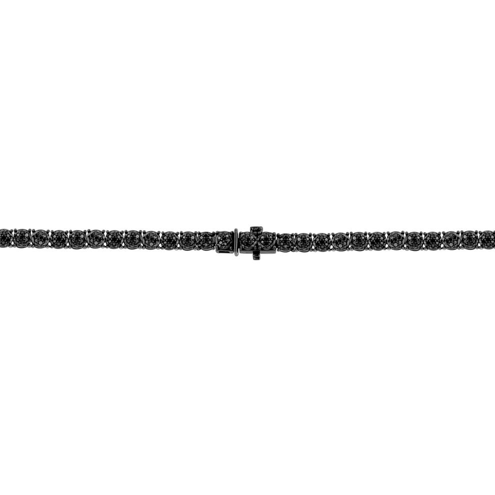 Men's Black Diamond Tennis Necklace is Sterling Silver (3 1/2 ct .tw.) – Image 2 of 2