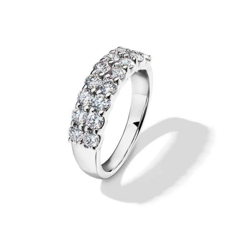 Lab Grown Diamond Double Row Anniversary Band in 10K White Gold &#40;1 &frac12; ct. tw.&#41;  – Image 4 of 4