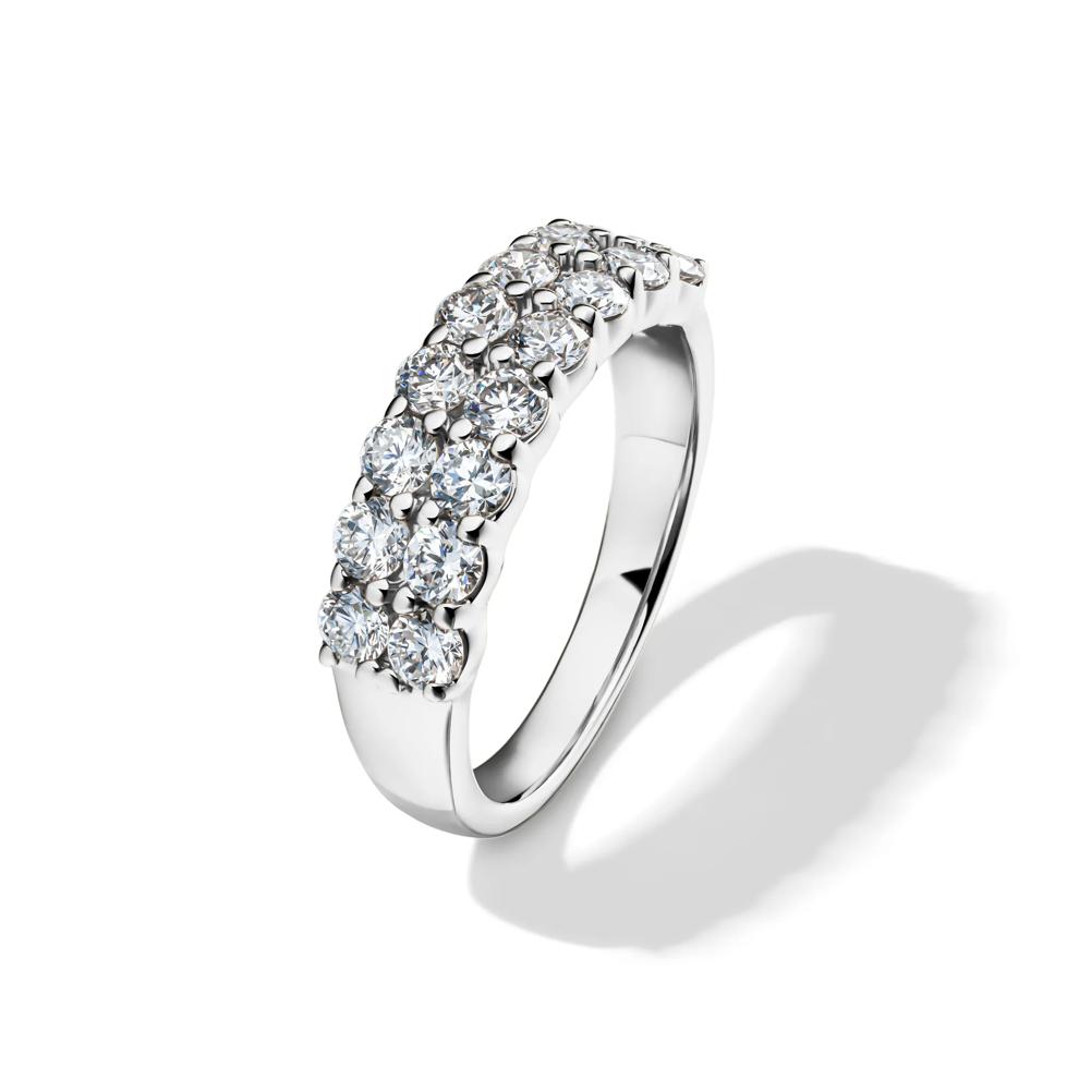 Lab Grown Diamond Double Row Anniversary Band in 10K White Gold (1 &frac12; ct. tw.)  – Image 4 of 4