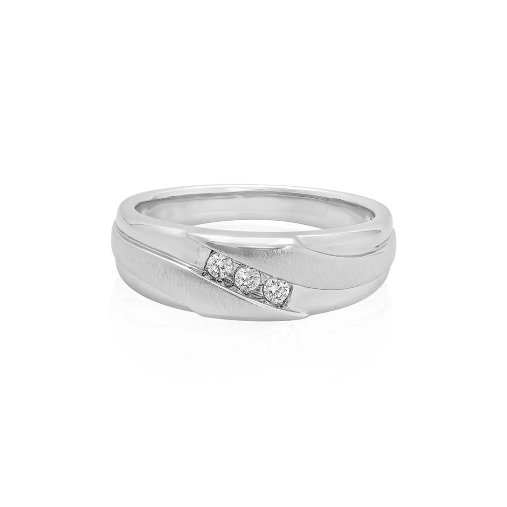 Men's 1/10 ct. tw. Diamond Band in 10K White Gold – Image 1 of 3
