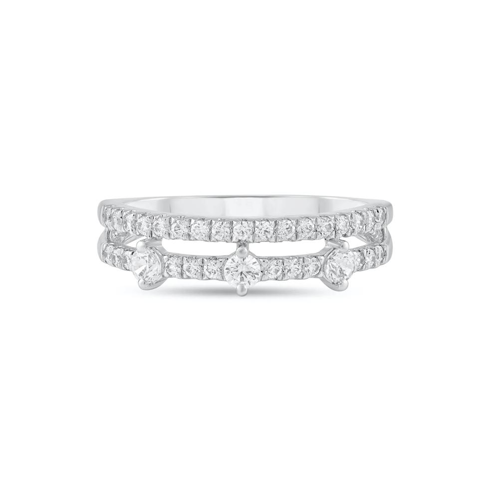 Diamond Double Row Band in 14K White Gold (1/2 ct. tw.) – Image 1 of 4