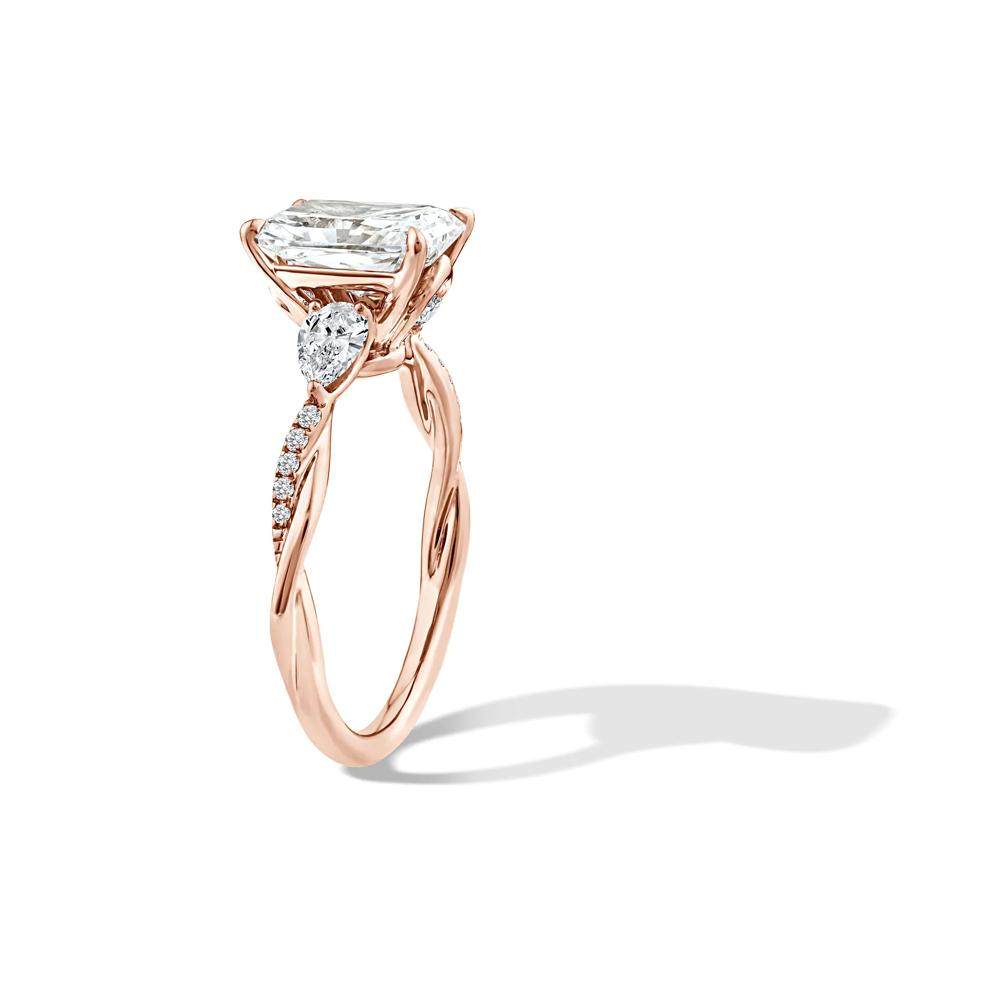 Lab Grown Diamond Radiant Engagement Ring in 18K Rose Gold (2 1/2 ct. tw.) – Image 3 of 4