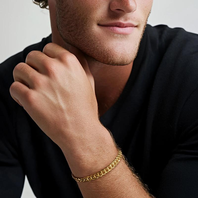 Men&#39;s Miami Cuban Link Bracelet in 14K Yellow Gold – Image 2 of 2