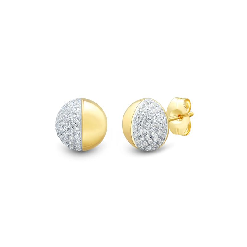 Diamond Button Stud Earrings in 10K Yellow Gold &#40;1/4 ct. tw.&#41; – Image 1 of 2